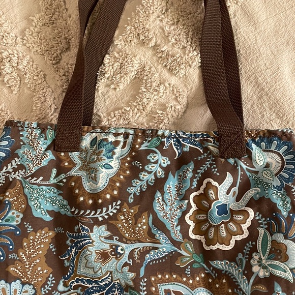 Blue & Brown Paisley Flip Inside Out Tote - Picture 5 of 5